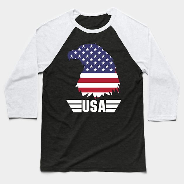 USA Eagle Baseball T-Shirt by Faishal Wira